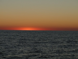 Sun setting on the Gulf